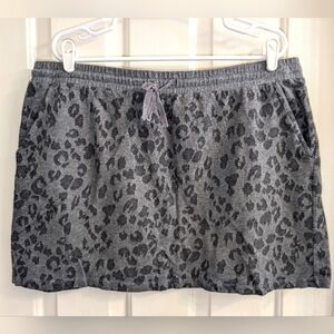 XL Loft Grey and Black Animal Print Skirt